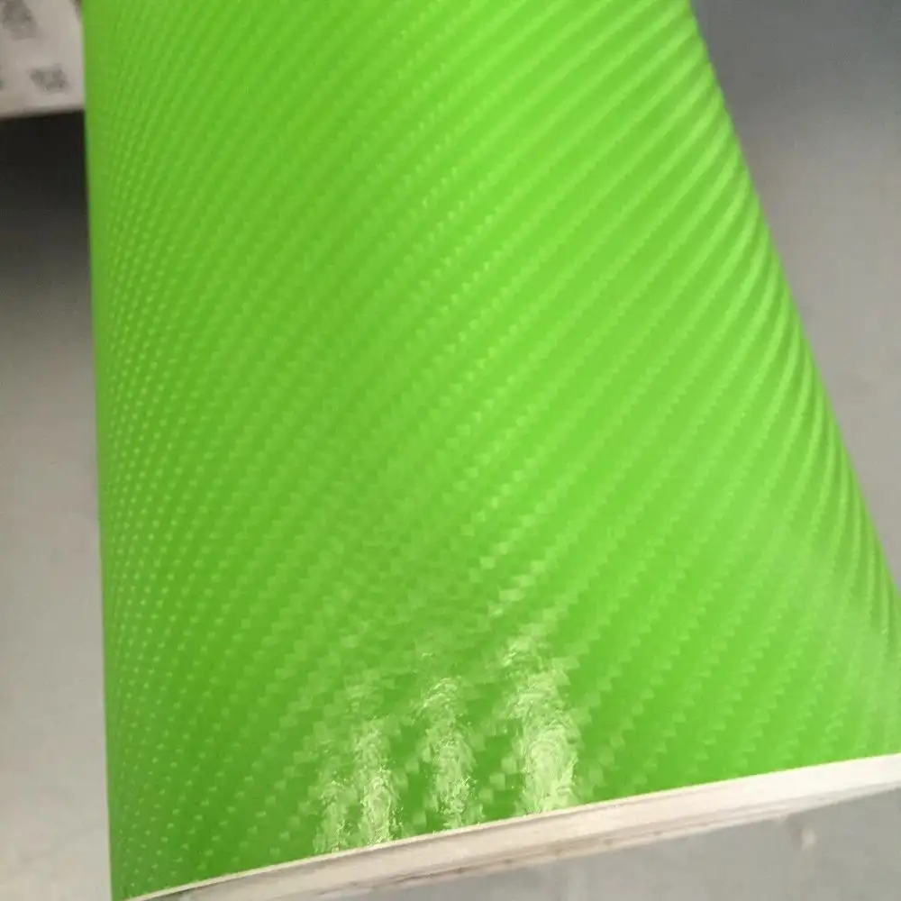 Grosir Stiker Mobil Bebas Gelembung Premium Film Berperekat Warna Hitam PVC Serat Karbon 4D untuk Dekorasi Mobil