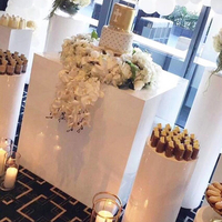 Décor de fête gâteau et desserts, livraison directe depuis l'usine, présentoir blanc en acrylique, table principale de mariage