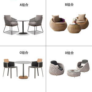 Sillón de Ratán para Exteriores con Cojín Blanco Impermeable, Muebles de Patio de Estilo Escandinavo para Jardín o Terraza - Product Image 3