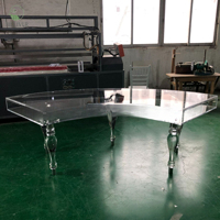 Braut Esstisch Transparente Acryl Tische Mode Clear Events Hochzeits feier Bankett runder Kunststoff Acryl-Bankett-Tisch
