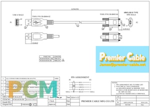 Câble USB Mini B 5 broches à verrouillage par vis, USB-A <span class=keywords><strong>2.0</strong></span> mâle vers Mini B mâle pour vision industrielle, automatisation d'usine, inspection de la qualité - Product Image 6