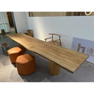 أثاث المكاتب التنفيذية طاولة مكتب من لوح كبير من خشب الدردار طاولة غرفة اجتماعات مؤتمرات