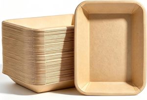 Boîtes et bols alimentaires jetables en papier kraft biodégradable rectangulaires octogonaux 500 ml/17 oz, vente en gros d'usine Jiehui, impressions personnalisées - Product Image 1