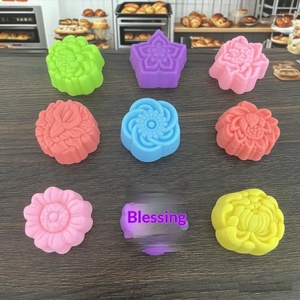 Moule en silicone à motif floral 5CM pour gâteaux et gelées, bleu/vert/violet, pour muffins, puddings, mochi, gâteaux de lune <span class=keywords><strong>MC</strong></span>-gj090, en gros - Product Image 2