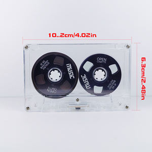 Cassette vierge transparente avec bobines colorées, enregistrement 60 minutes, durable pour collection d'enregistrements audio, style vintage - Product Image 2