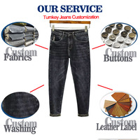 Fabricant de jeans sur mesure de haute qualité – Jeans vintage pour hommes, coupe crayon, imprimé sérigraphié, décontracté, streetwear, délavé
