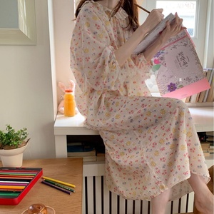 2025 printemps été Floral Loungewear chemise de nuit douce femmes Cutwork robe <span class=keywords><strong>originale</strong></span> - Product Image 2