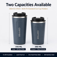 Mug isotherme classique en acier inoxydable sans BPA, double paroi sous vide, pour le bureau, cadeau d'affaires, garde au chaud/au froid 12-24 heures
