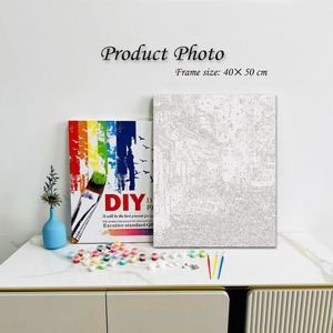 Paint By Numbers Canvas Art Kit Starry Night Café Scene Digital Printing Rectangle Handmade DIY Painting Set - Product Image 2