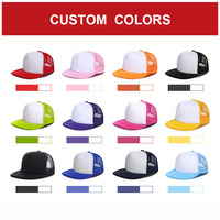 Casquette de baseball personnalisée en maille rouge, 5 panneaux, snapback plat, casquettes de camionneur en mousse