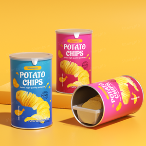 Custom Printed Cardboard Core Cylinder Tubes for <strong>Popcorn</strong> Chips Crispy Airtight Packing Food Grade Paper Canister Packaging - Product Image 4