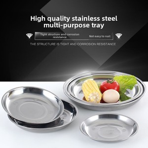 Juego de platos de acero inoxidable de diseño moderno, plato de pescado de fruta gruesa para el hogar, barbacoa, evento, combinación de plato de <span class=keywords><strong>piel</strong></span> fría - Product Image 3