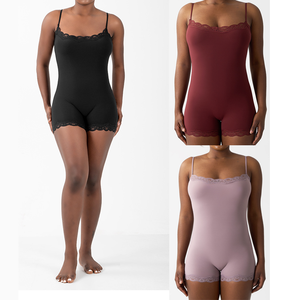 Lencería, Bodysuits sin mangas de una pieza, Monos y Trajes enterizos para mujer, Personalizados al por mayor, SK Shapewear, Encaje, Casual, Transpirable - Product Image 6