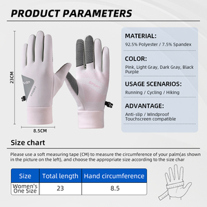 <span class=keywords><strong>Gants</strong></span> de sport imperméables pour femmes, compatibles écran tactile, paume antidérapante doublée polaire légère, poignet en tricot élastique, prix usine, vente en gros - Product Image 2