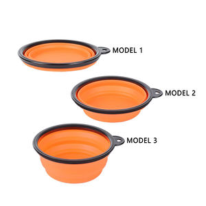 Lynpet özel taşınabilir seyahat hayvan mama kabı lüks katlanabilir silikon katlanabilir köpek besleme & su kasesi yuvarlak şekil - Product Image 5