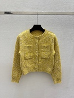 Hochwertige Damen Einfarbiger Pullover Langarm Rundhals Knopfleiste Strickjacke für Frühling und Herbst Casual