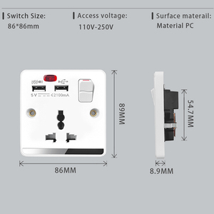 Enchufe de Pared VBQN con 2 Puertos USB y Luz de Neón, Interruptor de Pared de Baquelita de 1/2/3/4 Vías con Control de Luz y Enchufe - Product Image 4