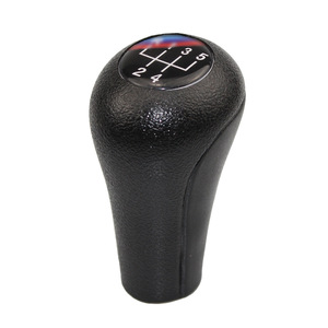Poignée de levier de vitesse en cuir pour voiture BMW, 5 vitesses, avec logo coloré, design ergonomique - Product Image 4