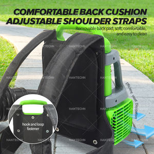 Hantechn High Speed Back Pack Leaf Sopladores inalámbricos para el hogar Motor Venta al por mayor Sopladores de aire Ventiladores 20V + 20V Mochila Soplador de aire - Product Image 5