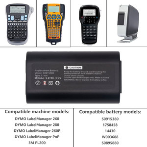 Batería Compatible GIOBACCA de 7.4V 650mAh para DYMO Laber Manager 260 280 260P PnP 14430 1758458, Reemplazo de Batería OEM - Product Image 2