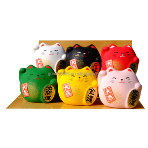 Ensemble de 6 chats <span class=keywords><strong>porte</strong></span>-bonheur japonais Maneki Neko, <span class=keywords><strong>chat</strong></span> de bienvenue qui apporte la <span class=keywords><strong>chance</strong></span>, décorations en céramique, décorations de <span class=keywords><strong>chat</strong></span> <span class=keywords><strong>porte</strong></span>-bonheur pour la maison - Product Image 2