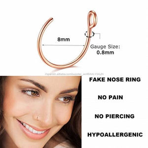 20G de la joyería Piercing de 8mm <span class=keywords><strong>falso</strong></span> anillo de la nariz de <span class=keywords><strong>aro</strong></span> de <span class=keywords><strong>labio</strong></span> tabique de la nariz anillo - Product Image 6