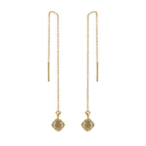 Pendientes enhebradores Hamsa de Plata de Ley 925 chapados en oro con personalidad europea y americana, joyería de moda para regalo - Product Image 1