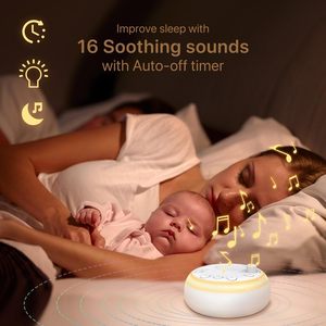 Sound Machine White Noise Baby Sleep Aid With Night Light And Timer Portable Rechargeable <b>Battery</b> <b>Operated</b> - Product Image 4