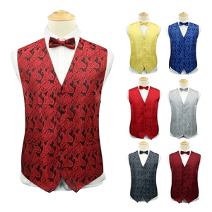 Ensemble <span class=keywords><strong>gilet</strong></span> et nœud papillon <span class=keywords><strong>pour</strong></span> <span class=keywords><strong>homme</strong></span> de haute qualité, prêt à être expédié, motif jacquard floral Paisley, <span class=keywords><strong>gilet</strong></span> formel <span class=keywords><strong>pour</strong></span> <span class=keywords><strong>costume</strong></span> ou smoking - Product Image 1