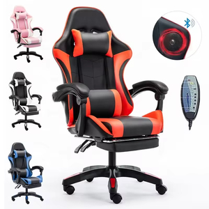 <span class=keywords><strong>Chaise</strong></span> de bureau compacte et peu encombrante pour le personnel, <span class=keywords><strong>chaise</strong></span> de jeu pour ordinateur domestique, <span class=keywords><strong>chaise</strong></span> d'étude avec haut-parleurs Bluetooth et lumières RVB - Product Image 1