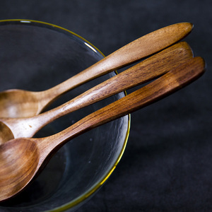 Fsc BSCI certificatuons biểu tượng tùy chỉnh Keo Gỗ Nhà Bếp Đồ dùng thiết lập không dính spatulas và salad dĩa thìa gỗ đặt - Product Image 2