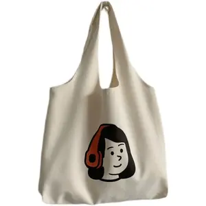 Bolsa de lona lisa de algodón, blanca, reutilizable, con logotipo personalizado, venta al por mayor