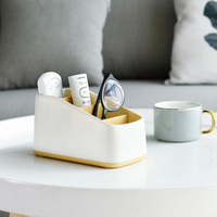 Support de télécommande portable moderne et écologique en plastique à 4 emplacements, boîte de rangement pour salon, station d'organisation pour outils électriques et papeterie, organisateur domestique