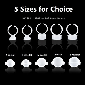 Yelix 100Pcs Plastic Wimper Lijm Ringen Roze Lijm Rings Wimper Extension Gereedschap Blossom Cup Lijm Ring - Product Image 2