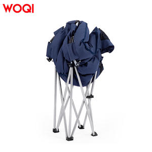 เก้าอี้พับ Woqi สีน้ำเงิน ผ้าโพลีเอสเตอร์ 50x50x82 ซม. สำหรับตั้งแคมป์และกิจกรรมกลางแจ้ง รูปทรงกลม โครงเหล็กแข็งแรงทนทาน - Product Image 2