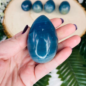 Venta al por Mayor de Piedras de Ónix Azul de Primera Calidad, Cristales Pulidos Naturales para Decoración del Hogar y Regalos de Pascua - Product Image 5