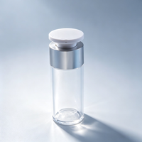 Flacon de lotion sans air en acrylique rond de 15 ml, 30 ml, 50 ml, récipient cosmétique sous vide pour les soins de la peau