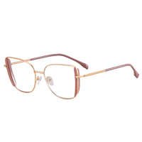 Gafas Ópticas Anti-Luz Azul para Mujer MS 81506, Diseño Cuadrado, TR90+Metal, Coloridas, Moda 2024