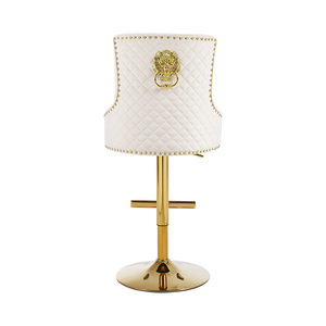 <span class=keywords><strong>Tabouret</strong></span> <span class=keywords><strong>de</strong></span> comptoir en tissu velours avec design moderne et base en métal doré chaise <span class=keywords><strong>de</strong></span> <span class=keywords><strong>bar</strong></span> réglable pour salle à manger salon maison hôtels - Product Image 5