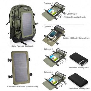 Sac à dos de camping extérieur Slocable personnalisé, étanche, avec chargeur solaire 7W et panneau 10000mAh, certifié BSCI - Product Image 6