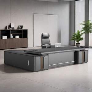 Conjunto de Escritorio Ejecutivo con Gabinete de Almacenamiento, Diseño Moderno y Minimalista, Mesa Grande para CEO, Muebles de Oficina, Acabado Pintado Resistente a las Manchas - Product Image 2