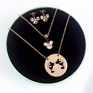 Diseñador inspirado en Mickey pendientes y San Valentín personalizado collar Cham para las mujeres <span class=keywords><strong>de</strong></span> la joyería <span class=keywords><strong>de</strong></span> los hombres - Product Image 3