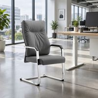 Chaise de bureau de luxe en cuir PU, chaise d'invité VIP en cuir, chaise de salon, chaise de direction, chaise de réception, chaise cantilever pour visiteurs