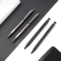 Bolígrafo Retráctil Multifuncional de Diseño Simple, Escritura Suave, Metal Gris Plateado, Hexagonal, Deportivo, de Lujo, con Tinta Oleosa