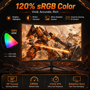 Moniteur LCD économique de 32 <span class=keywords><strong>pouces</strong></span>, 240 Hz, écran de bureau professionnel, Full HD 1080p, ports VGA et HDMI, écran d'ordinateur <span class=keywords><strong>pas</strong></span> <span class=keywords><strong>cher</strong></span> pour étudiants - Product Image 4