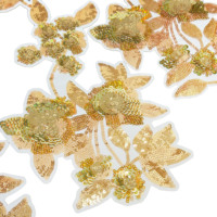 Patchs en tissu personnalisés au design unique, avec logo, fleurs, crochet, sergé, thermocollants, brodés de perles dorées et de sequins