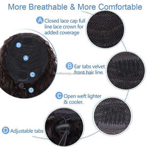 Nouveautés Postiche Autres Extensions de Cheveux Artificiels Crépus en Gros, Cheveux Synthétiques Afro Marley, Queue de Cheval Afro à Cordon - Product Image 6