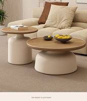 Table Basse Cylindrique 3D Moderne et Durable Leer en Bois pour Salon et Maison