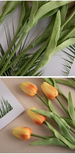 Di alta qualità singolo stelo Pu <span class=keywords><strong>tulipano</strong></span> fiori vero tocco rosa <span class=keywords><strong>giallo</strong></span> 35 cm tulipani artificiali per la vendita - Product Image 6