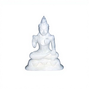 Estatua Religiosa de Shiva en Mármol Blanco, Hecha a Mano, Pulida y Duradera, de la India - Product Image 1